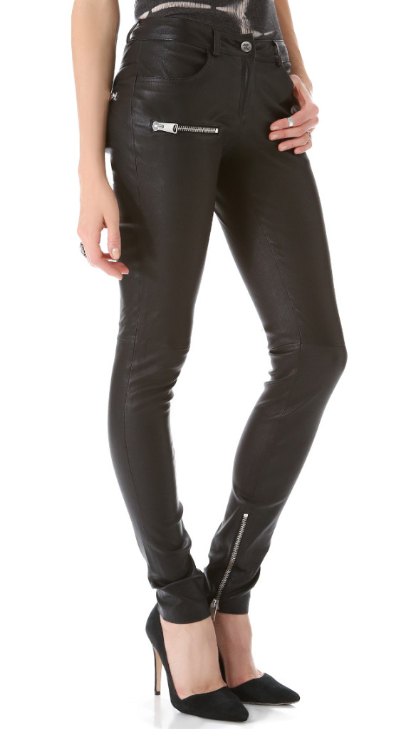 Anne Bing Stretch Leather Pants